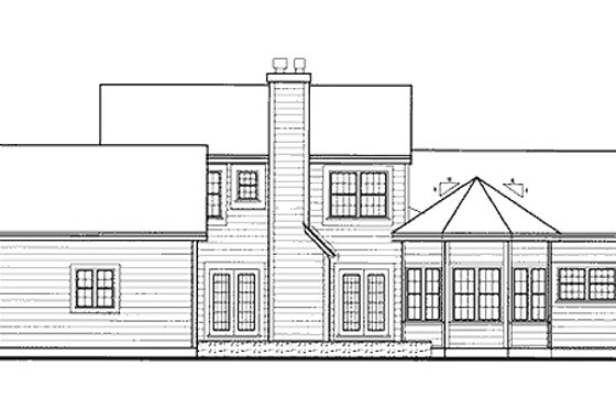 Exterior - Rear Elevation for Farmhouse House Plan #3-214 - 5 bed, 2.5 bath