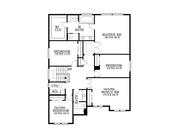 Craftsman Floor Plan - Upper Floor Plan #53-553