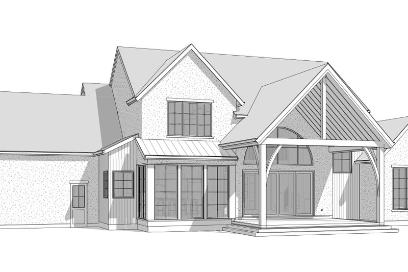 Dream House Plan - Exterior - Rear Elevation 1 for Farmhouse House Plan #1114-16 - 4 bed, 3.5 bath