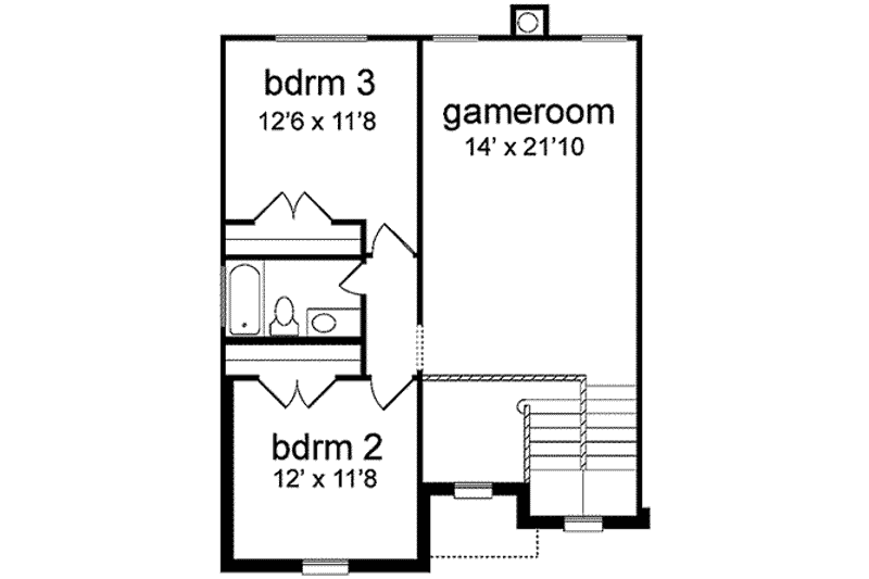Home Plan - Floor Plan - Upper Floor for Traditional House Plan #84-180 - 3 bed, 3 bath
