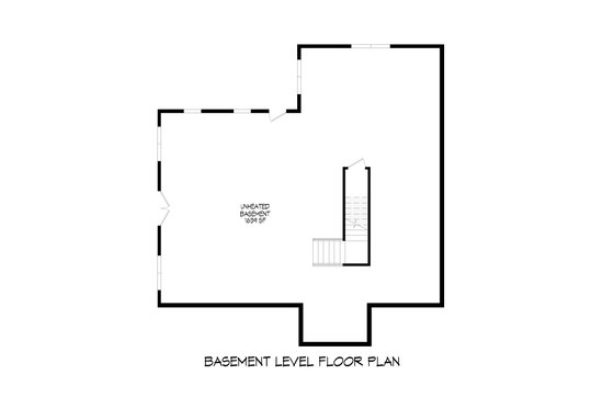 Floor Plan - Lower Floor for Southern House Plan #932-580 - 3 bed, 2.5 bath