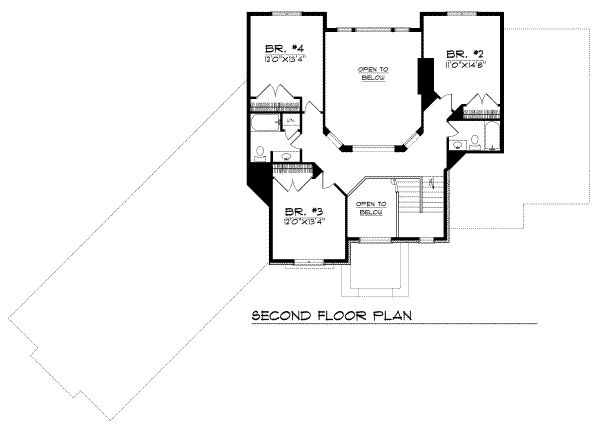 European Floor Plan - Upper Floor Plan #70-495