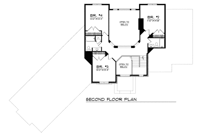 House Plan Design - Floor Plan - Upper Floor for European House Plan #70-495 - 4 bed, 3.5 bath