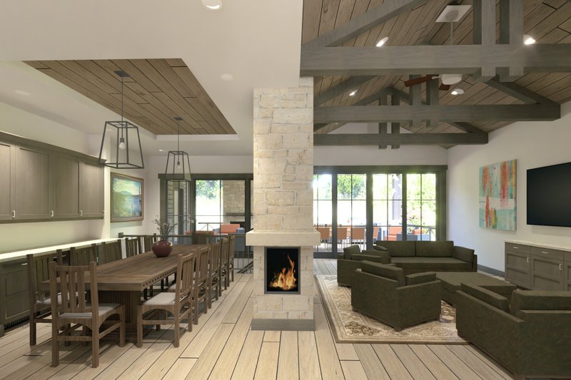 Home Plan - Interior - Family Room for Farmhouse House Plan #1069-21 - 2 bed, 2.5 bath