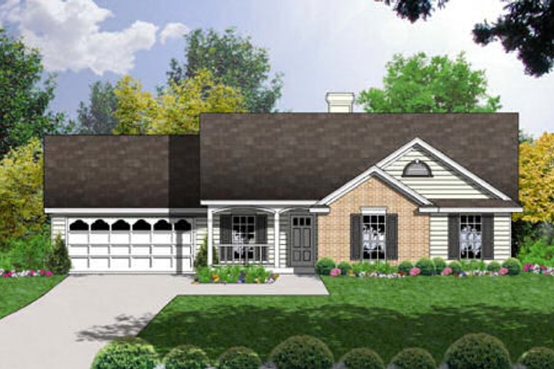 House Blueprint - Farmhouse Exterior - Front Elevation Plan #40-164