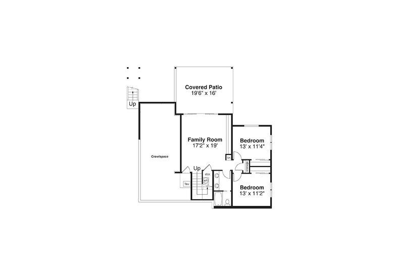 Architectural House Design - Floor Plan - Lower Floor for Contemporary House Plan #124-1374 - 4 bed, 3 bath