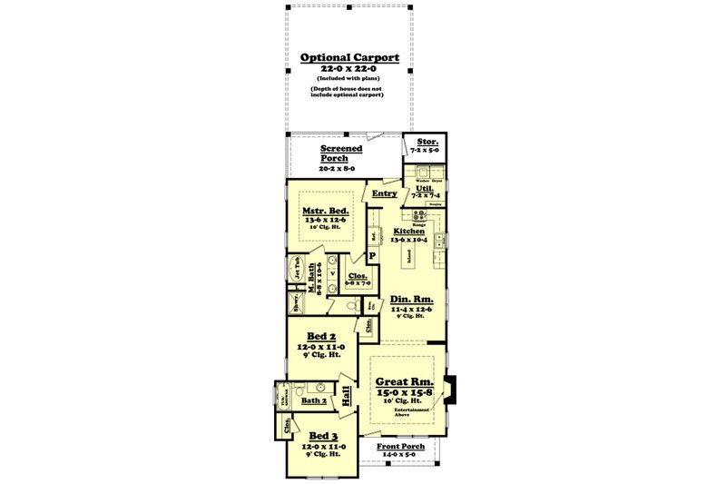 Dream House Plan - Floor Plan - Main Floor for Cottage House Plan #430-95 - 3 bed, 2 bath