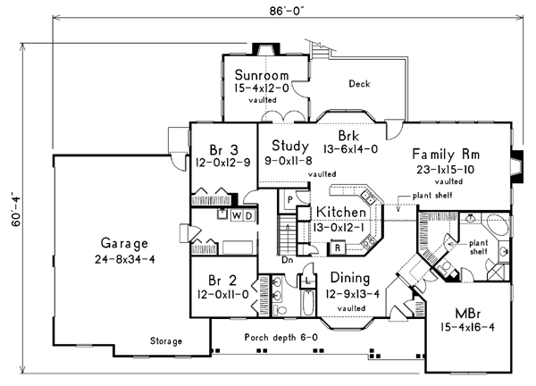 Dream House Plan - Ranch Floor Plan - Main Floor Plan #57-191