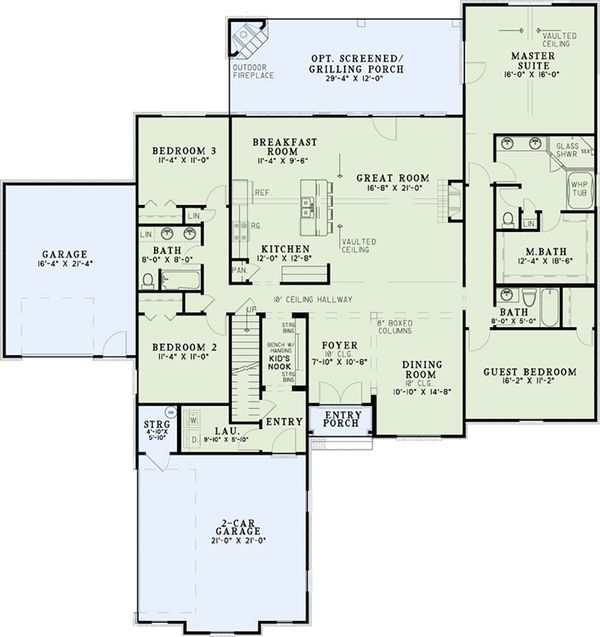 House Plan Design - European Floor Plan - Main Floor Plan #17-2537