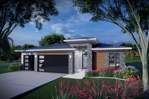 Prairie Exterior - Front Elevation Plan #70-1533