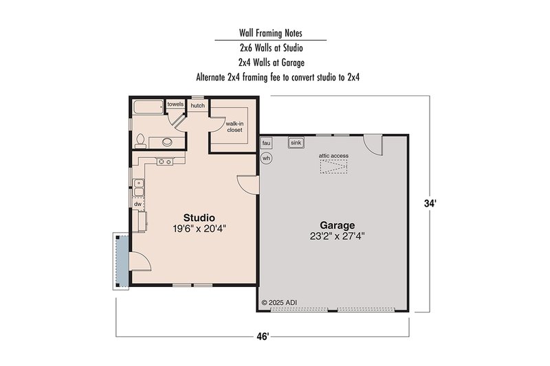 House Plan Design - Floor Plan - Main Floor for Traditional House Plan #124-942 - 1 bed, 1 bath