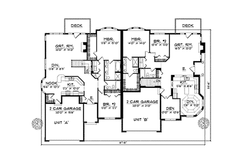 Home Plan - Floor Plan - Main Floor for Traditional House Plan #70-738 - 2 bed, 2 bath