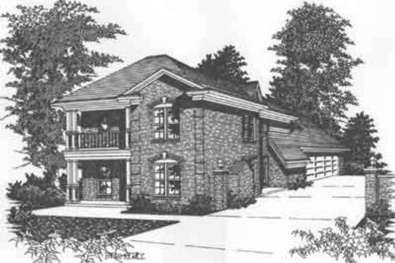 Exterior - Front Elevation for Colonial House Plan #329-133 - 2 bed, 2.5 bath