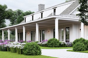 Exterior - Front Elevation 6 for Ranch House Plan #54-400 - 3 bed, 3.5 bath