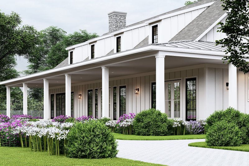 Architectural House Design - Exterior - Front Elevation 6 for Ranch House Plan #54-400 - 3 bed, 3.5 bath