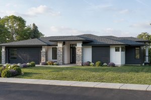 Architectural House Design - Exterior - Front Elevation for Craftsman House Plan #1100-82 - 1 bed, 1.5 bath