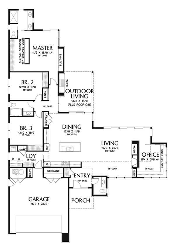 House Design - Contemporary Floor Plan - Main Floor Plan #48-916