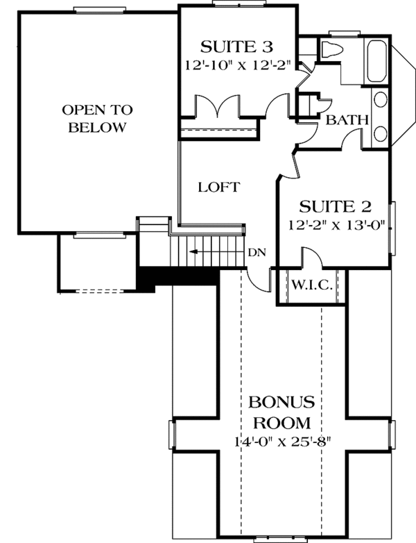 Home Plan - Traditional Floor Plan - Upper Floor Plan #453-545