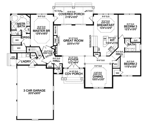 Architectural House Design - Craftsman Floor Plan - Main Floor Plan #314-289