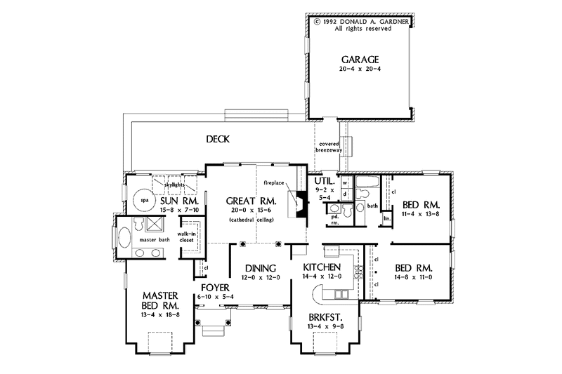Home Plan - Floor Plan - Main Floor for European House Plan #929-105 - 3 bed, 2 bath