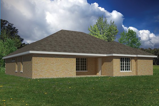 Exterior - Rear Elevation for Adobe / Southwestern House Plan #1061-21 - 3 bed, 2 bath