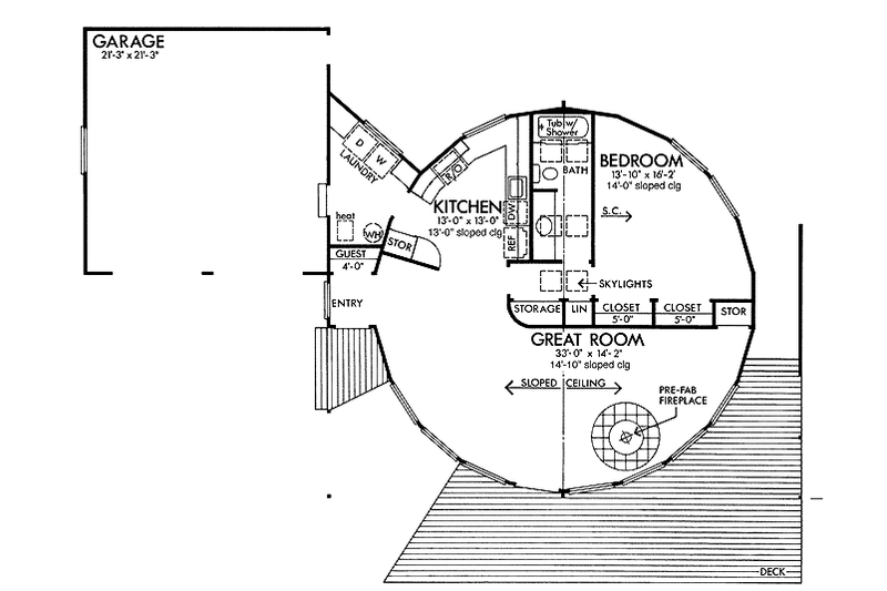 Dream House Plan - Floor Plan - Main Floor for Contemporary House Plan #320-823 - 1 bed, 1 bath