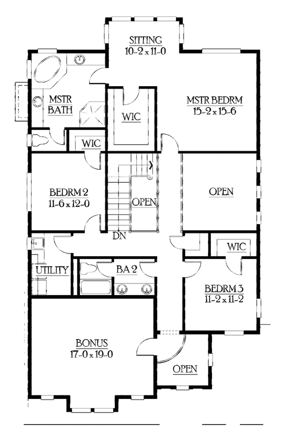 Home Plan - Craftsman Floor Plan - Upper Floor Plan #132-403