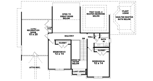 European Floor Plan - Upper Floor Plan #81-1194