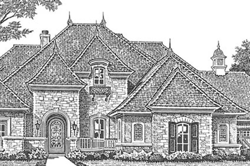 House Plan Design - Exterior - Front Elevation 4 for European House Plan #310-1276 - 4 bed, 3.5 bath