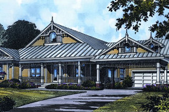 Exterior - Front Elevation for European House Plan #417-322 - 3 bed, 3 bath