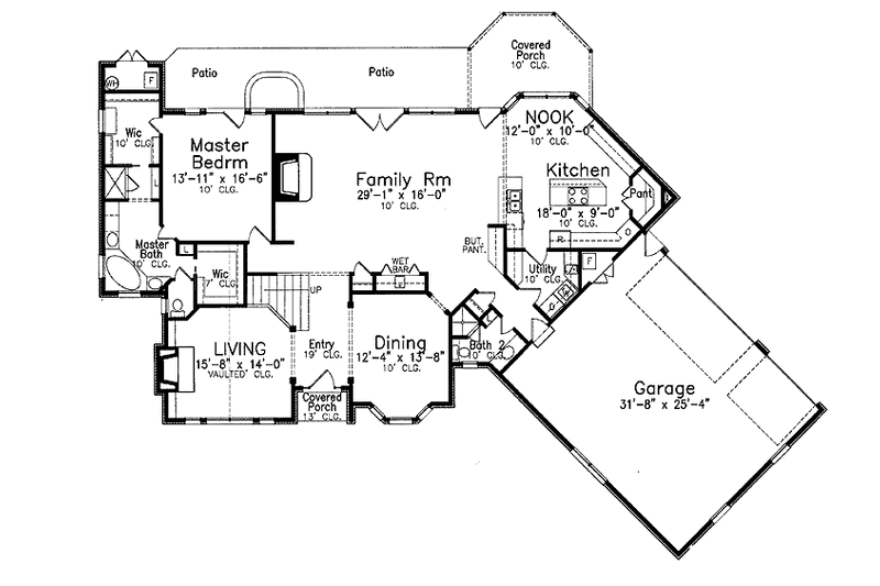 House Plan Design - Floor Plan - Main Floor for Traditional House Plan #52-267 - 3 bed, 4 bath