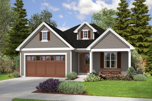 Ranch Exterior - Front Elevation Plan #48-1082