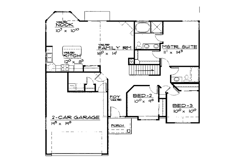 Dream House Plan - Floor Plan - Main Floor for European House Plan #308-263 - 3 bed, 2 bath