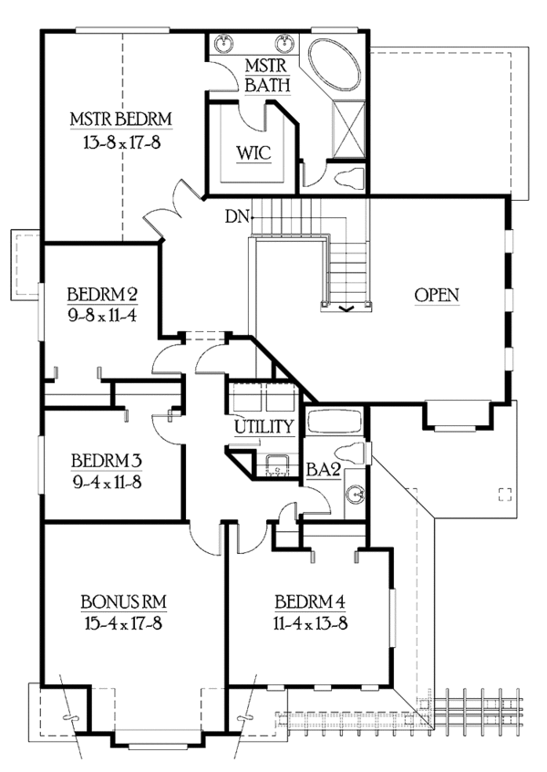 Dream House Plan - Craftsman Floor Plan - Upper Floor Plan #132-260
