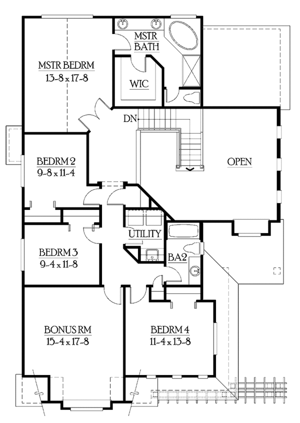 Home Plan - Craftsman Floor Plan - Upper Floor Plan #132-260