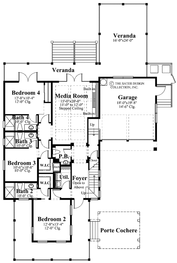 Country Floor Plan - Main Floor Plan #930-88