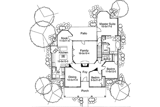 Floor Plan - Main Floor for Cottage House Plan #120-146 - 3 bed, 2 bath
