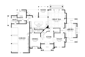 Floor Plan - Main Floor for Craftsman House Plan #48-854 - 4 bed, 3 bath