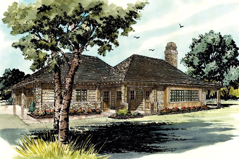 Home Plan - Exterior - Front Elevation 3 for Country House Plan #942-28 - 1 bed, 1 bath