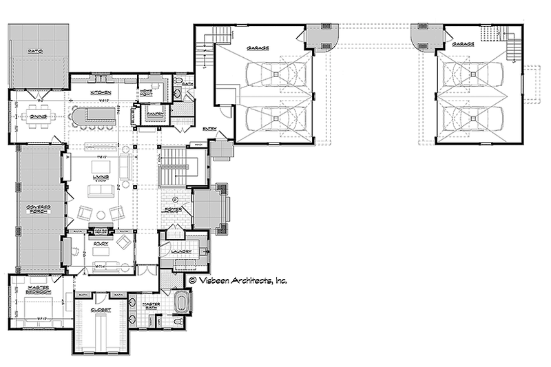 Architectural House Design - Floor Plan - Main Floor for Ranch House Plan #928-293 - 4 bed, 5 bath