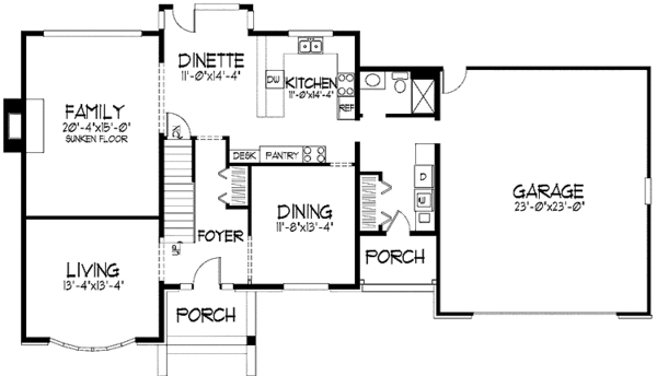 House Blueprint - Tudor Floor Plan - Main Floor Plan #51-908