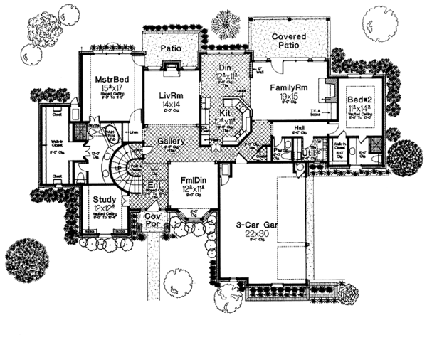 Architectural House Design - Country Floor Plan - Main Floor Plan #310-1008