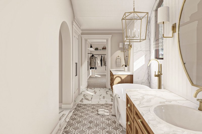 House Blueprint - Interior - Master Bathroom for Mediterranean House Plan #455-174 - 4 bed, 3.5 bath
