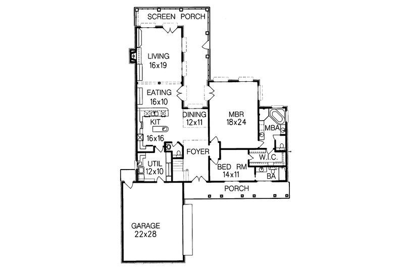 Home Plan - Floor Plan - Main Floor for European House Plan #15-329 - 4 bed, 4.5 bath