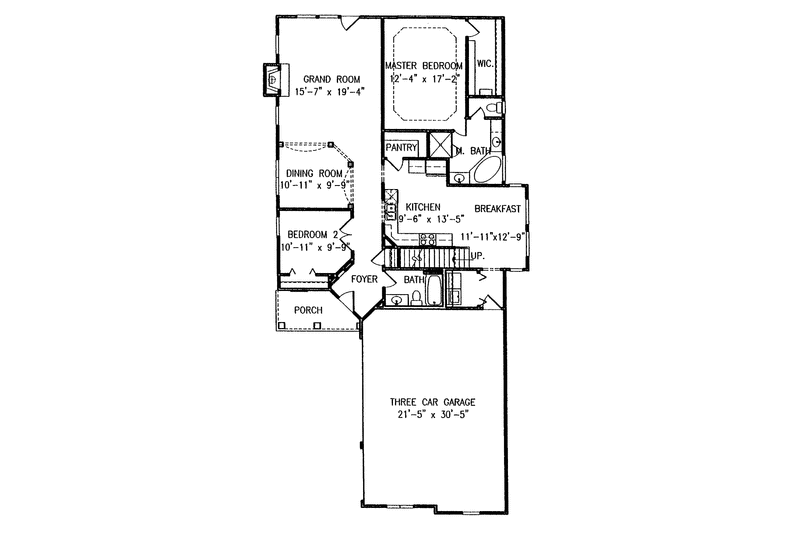 Home Plan - Floor Plan - Main Floor for Colonial House Plan #54-238 - 3 bed, 3 bath