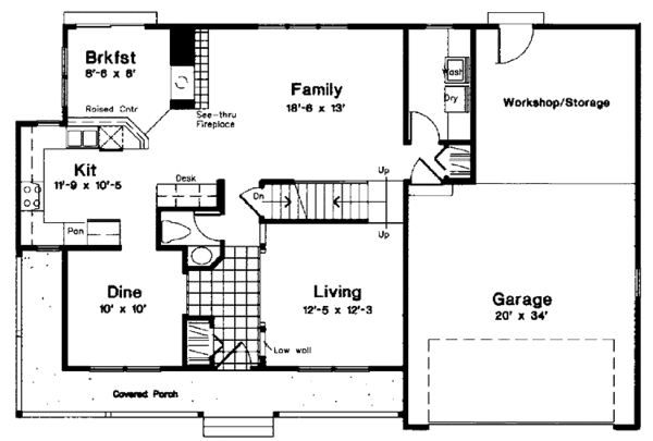 House Plan Design - Country Floor Plan - Main Floor Plan #300-130