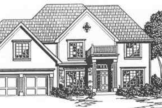 Exterior - Front Elevation for Traditional House Plan #6-140 - 4 bed, 3.5 bath