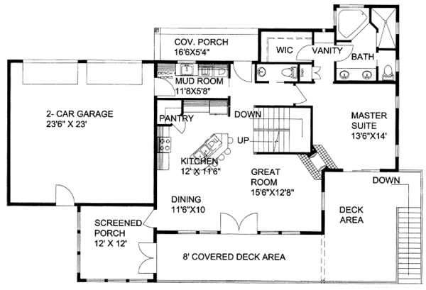 Bungalow Floor Plan - Main Floor Plan #117-670