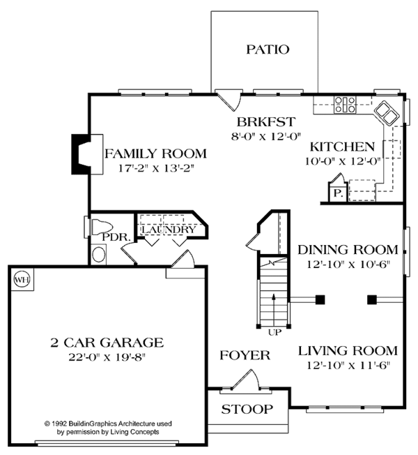 Home Plan - Colonial Floor Plan - Main Floor Plan #453-303