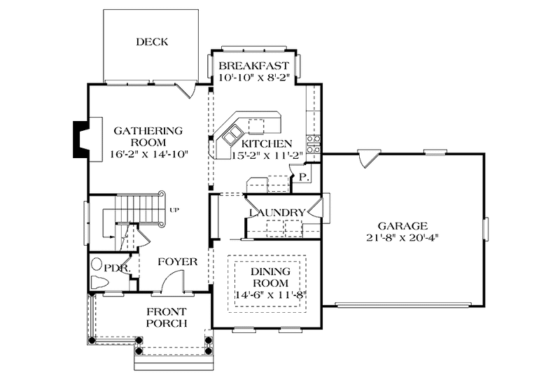 Dream House Plan - Floor Plan - Main Floor for Country House Plan #453-256 - 3 bed, 2.5 bath